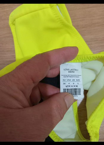 Sarı Askılı Kız Bikini Takımı mini leke - Görsel 3