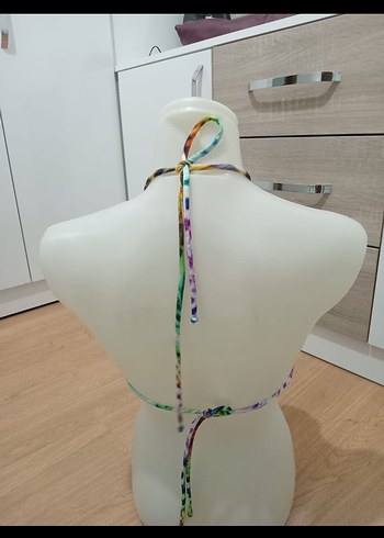 Çok Renkli Bağlamalı Bohem Bikini Üstü - Görsel 2