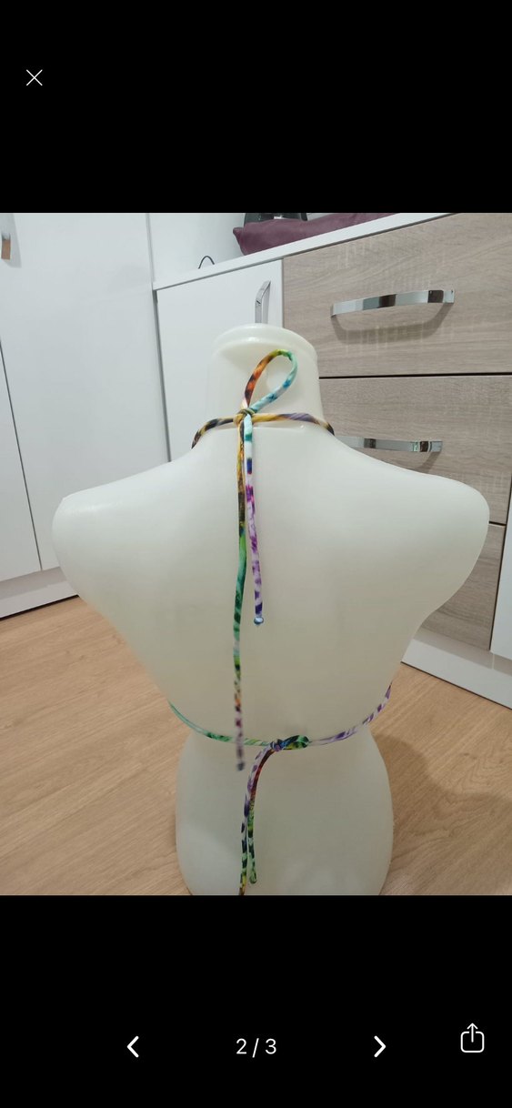 Çok Renkli Bağlamalı Bohem Bikini Üstü - Görsel 2