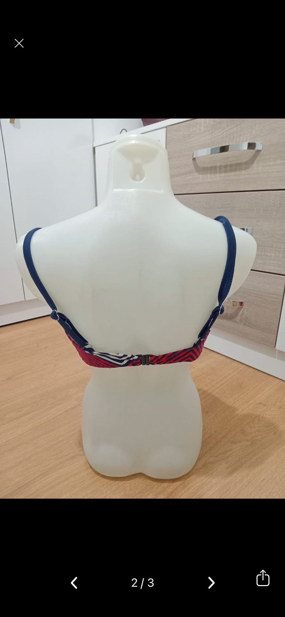 Renkli Pilili Strappy Mini Bikini Üstü - Görsel 2