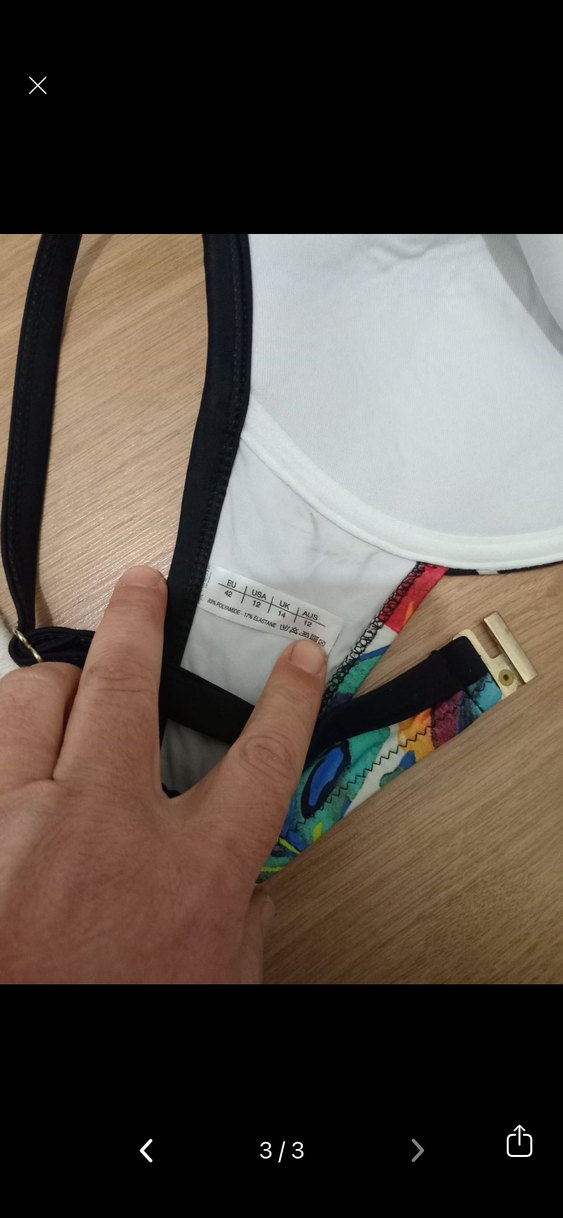 Çok Renkli Desenli Piliseli Bikini Üstü - Görsel 3