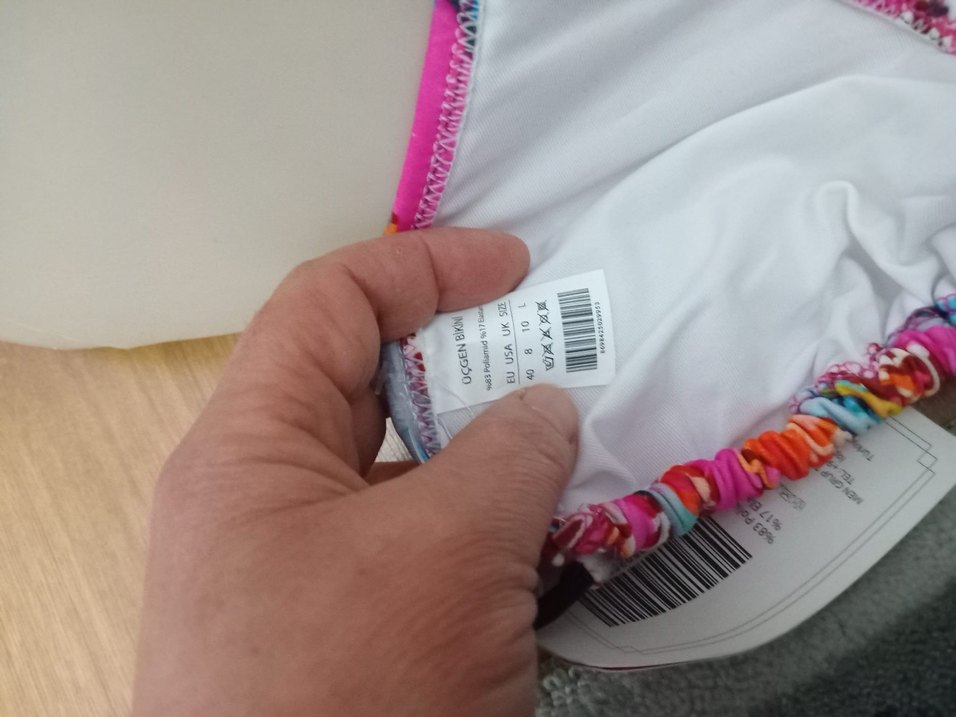 Renkli Bağcıklı Boncuklu Mini Bikini Üstü - Görsel 3