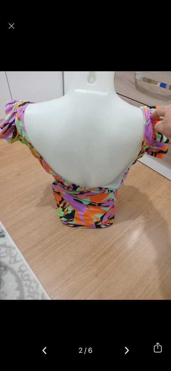 Renkli Fırfırlı Mini Kadın Mayo - Görsel 2