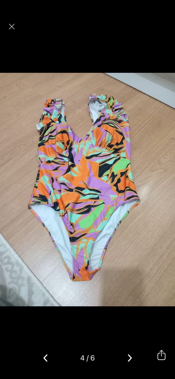 Renkli Fırfırlı Mini Kadın Mayo - Görsel 3