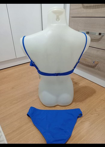 Kadın Mavi Mini Fırfırlı Bikini - Görsel 2