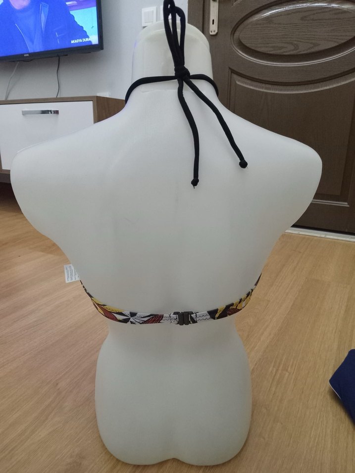 Kadın Çok Renkli Bohem Mini Bikini Üstü - Görsel 2