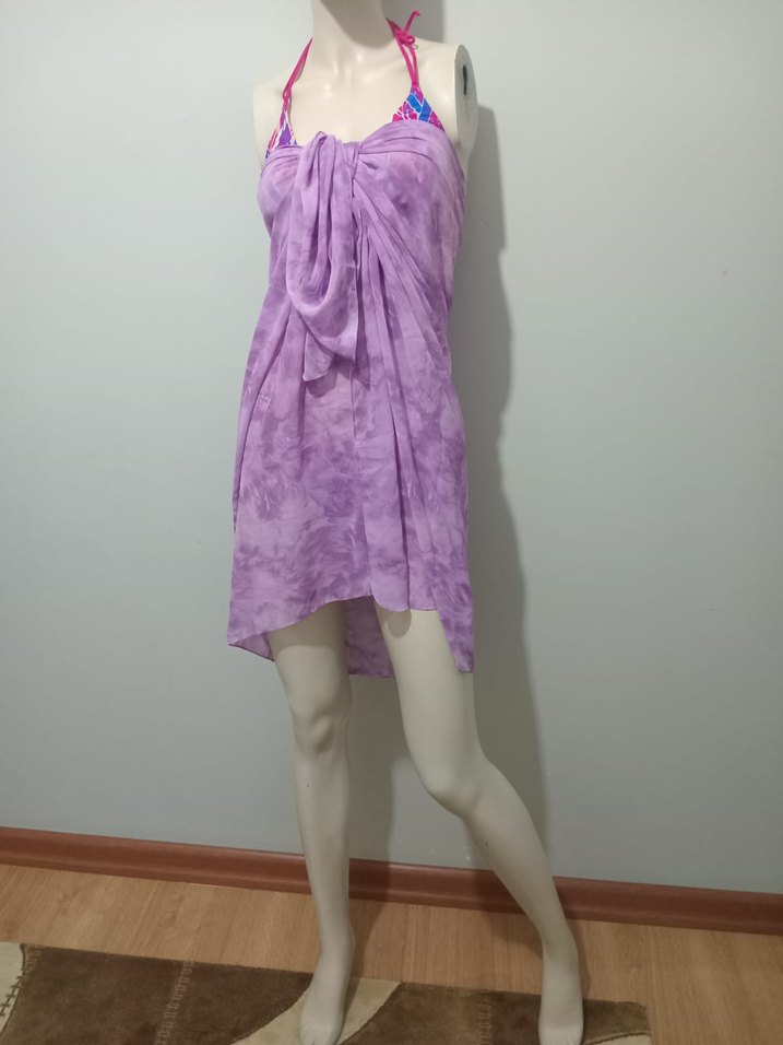 Bohem Mor Mini Bağlamalı Pareo - Görsel 3