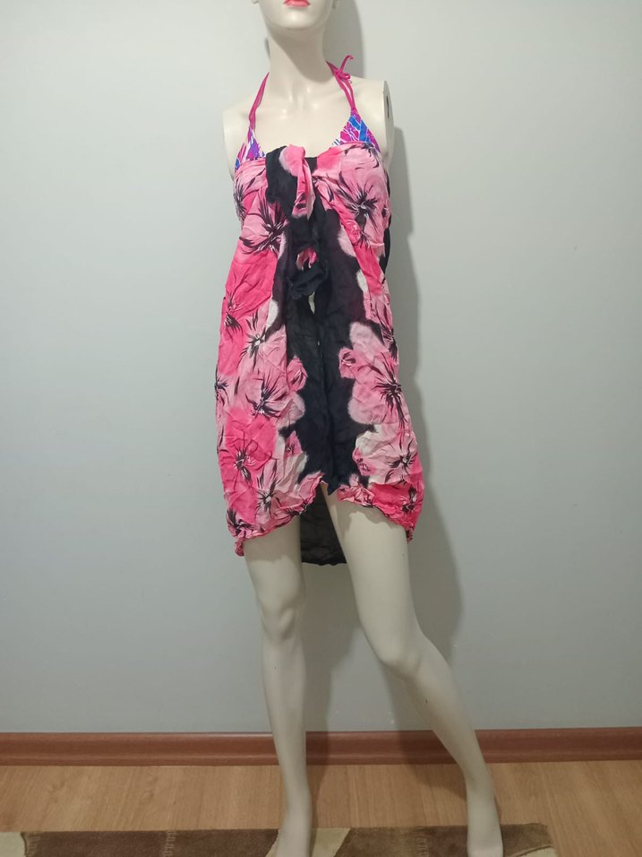 Pembe Bağlamalı Mini Pareo - Görsel 2