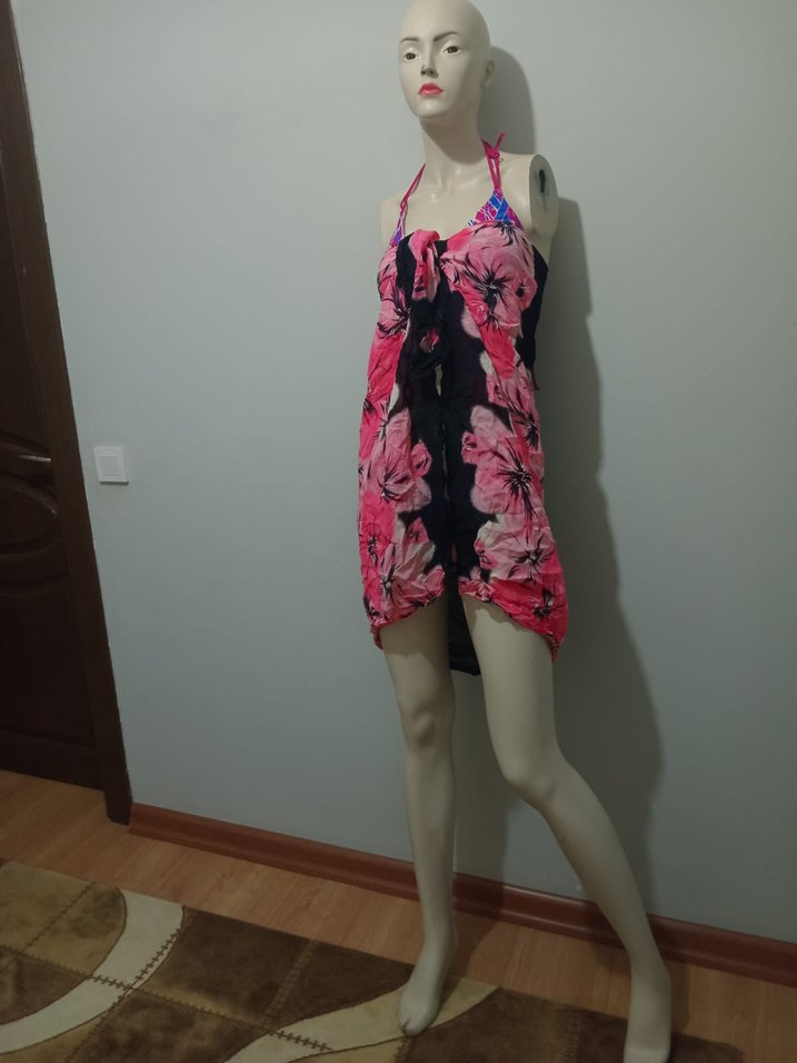 Pembe Bağlamalı Mini Pareo - Görsel 3