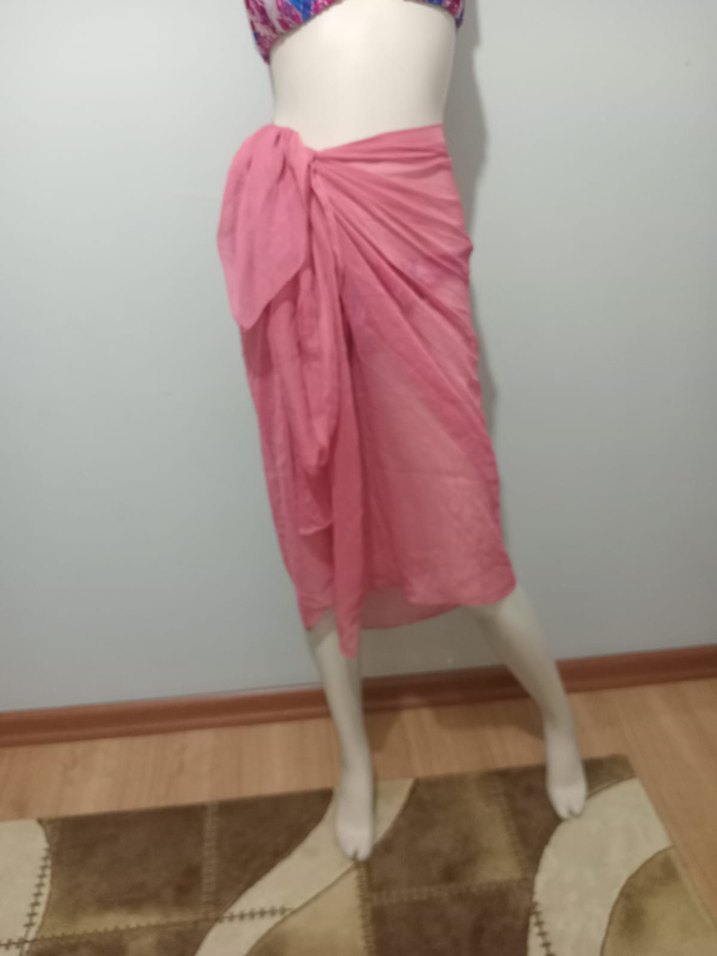 Pembe Drapeli Midi Bohem Pareo - Görsel 3