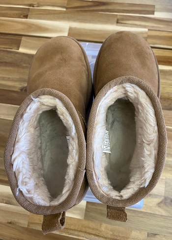 37 Beden kahverengi Renk Orjinal ugg Bej Süet Dolgu Topuklu Kadın Bot