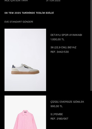 Zara Zara beyaz spor ayakkabı