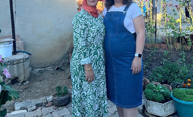 xl Beden mavi Renk Hamile kot elbise