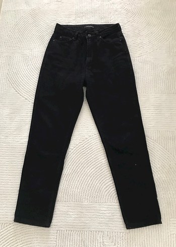 Siyah Regular Fit Midi Kadın Kot Pantolon