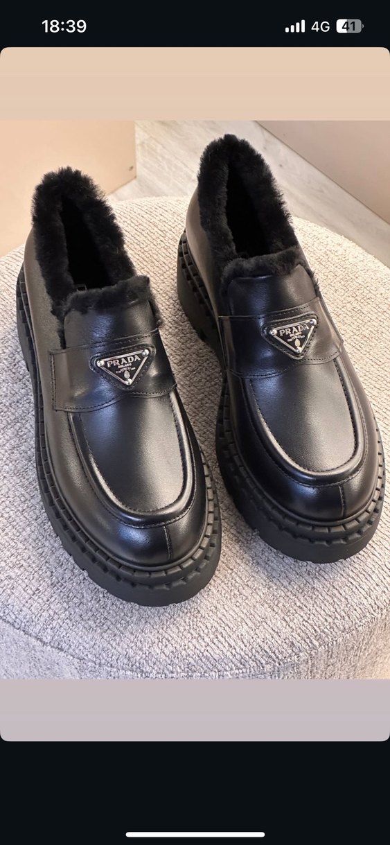 Siyah Kürklü Platform Topuklu Kadın Loafer - Görsel 3