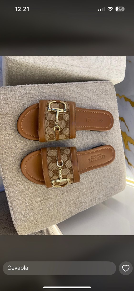 Gucci Kadın Kahverengi Tokalı Terlik - Görsel 2