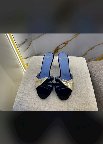 Valentino Mavi Parlak Tokalı Stiletto Kadın Topuklu - Görsel 2