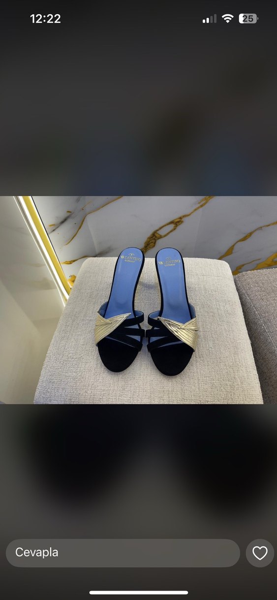 Valentino Mavi Parlak Tokalı Stiletto Kadın Topuklu - Görsel 2