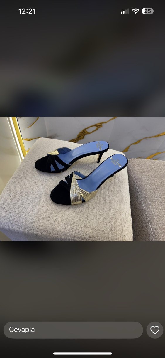 Valentino Mavi Parlak Tokalı Stiletto Kadın Topuklu - Görsel 3