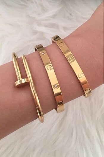 GOLD 3LÜ KELEPÇE BİLEKLİK