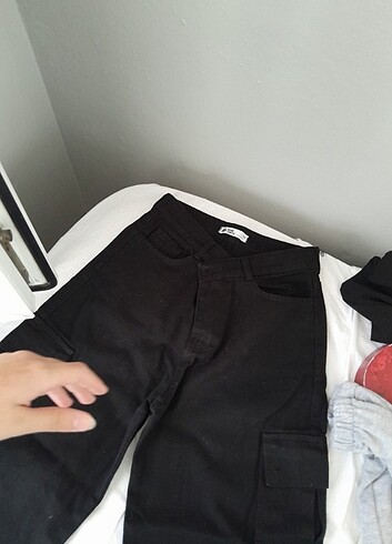Siyah Kargo Pantalon