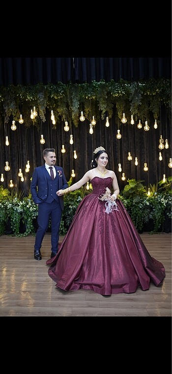 38 Beden Kınalık / bordo gelinlik