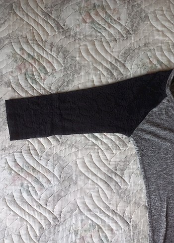 Superdry Gri V Yakalı Dantel SuperDry Bluz