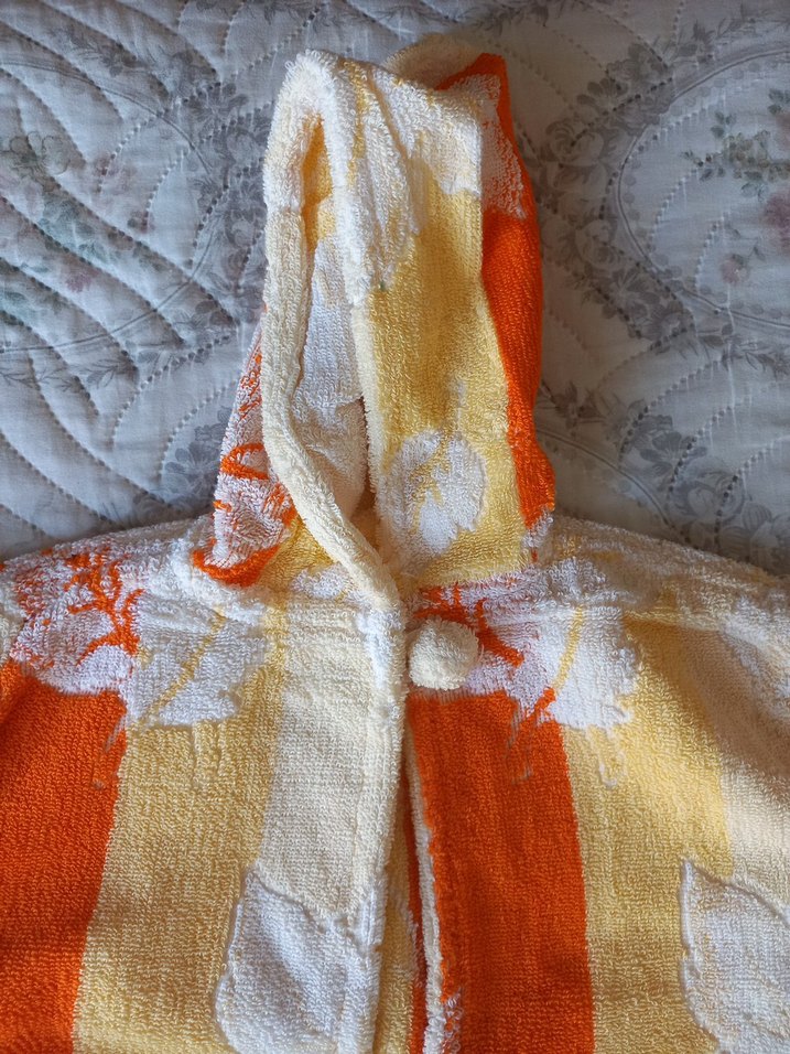 Çocuklar için Turuncu Batik Desenli Bornoz - Görsel 2