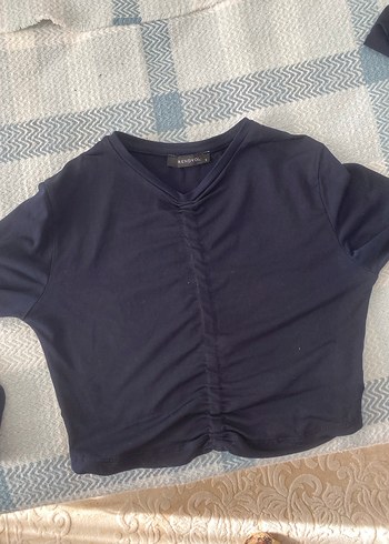 Lacivert Bisiklet Yaka Bluz - Görsel 2