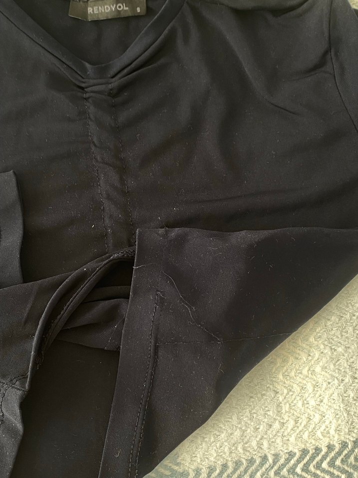 Lacivert Bisiklet Yaka Bluz - Görsel 5