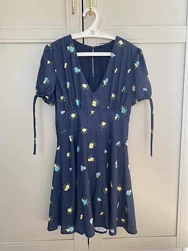 Zara limon desen elbise