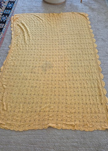 Sarı Bohem El Örgüsü Örtü