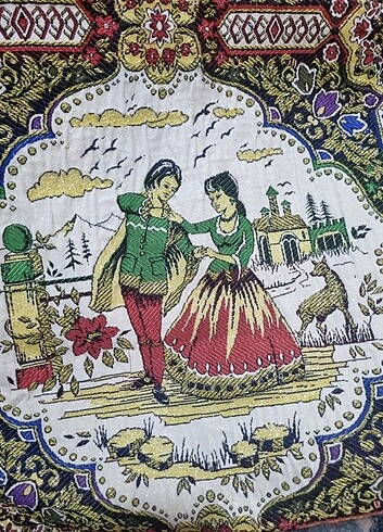 Dönem ürünü goblen yatak örtüsü  - Görsel 5