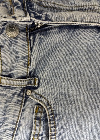 38 Beden mavi Renk Kadın Mavi Mini Denim Şort