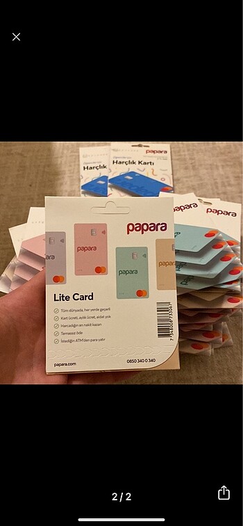  Sarı papara lite card