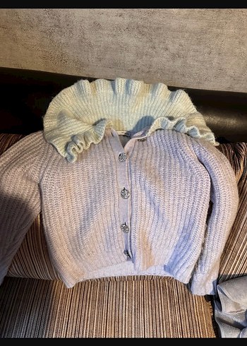 bebe yaka lila Kadın Hırka - Görsel 4