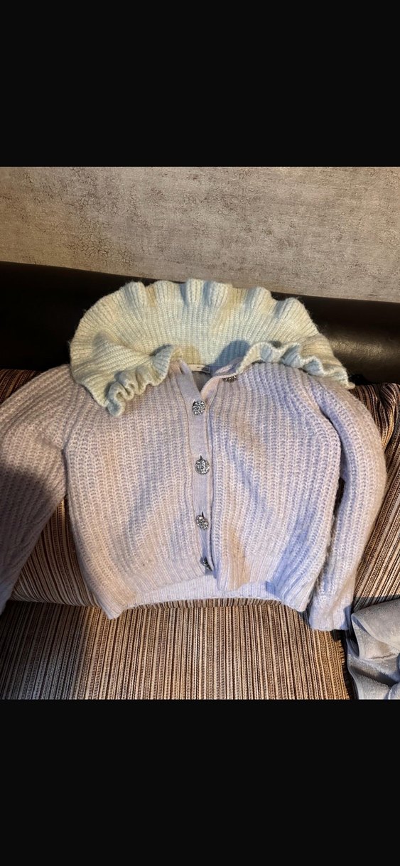 bebe yaka lila Kadın Hırka - Görsel 4