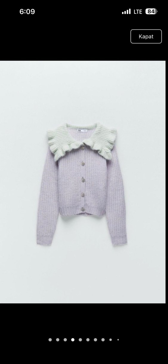 bebe yaka lila Kadın Hırka - Görsel 2