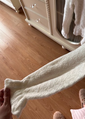 Beyaz Örgü Kadın Hırka - Görsel 4