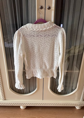 Beyaz Örgü Kadın Hırka - Görsel 3