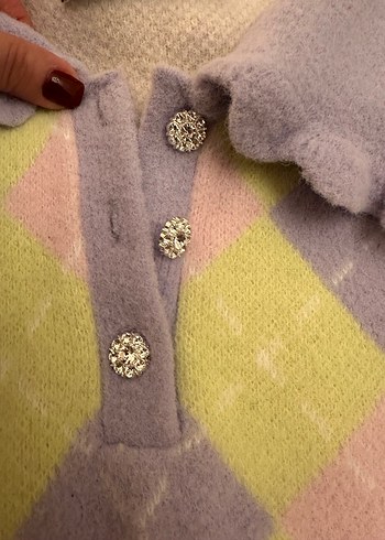 Zara Ekose Pastel Kazak - Görsel 3