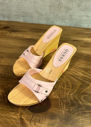 Guess Pembe Ahşap Topuklu Kadın Terlik - Görsel 2