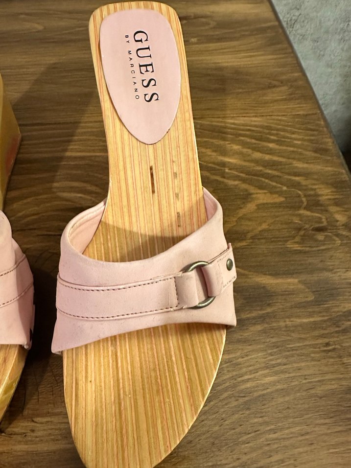 Guess Pembe Ahşap Topuklu Kadın Terlik - Görsel 4