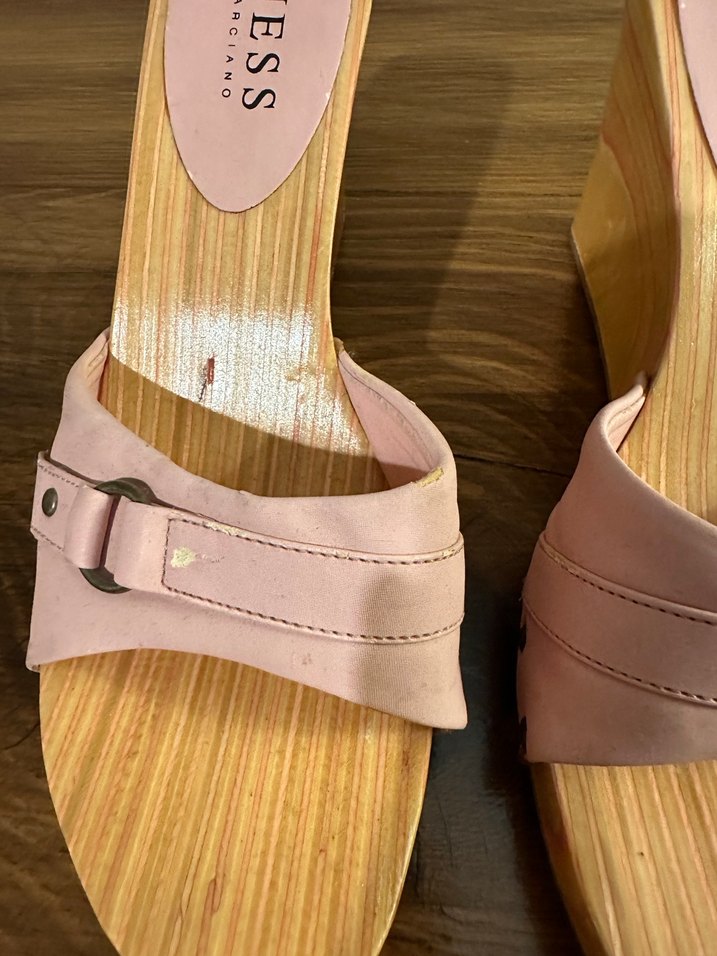Guess Pembe Ahşap Topuklu Kadın Terlik - Görsel 5