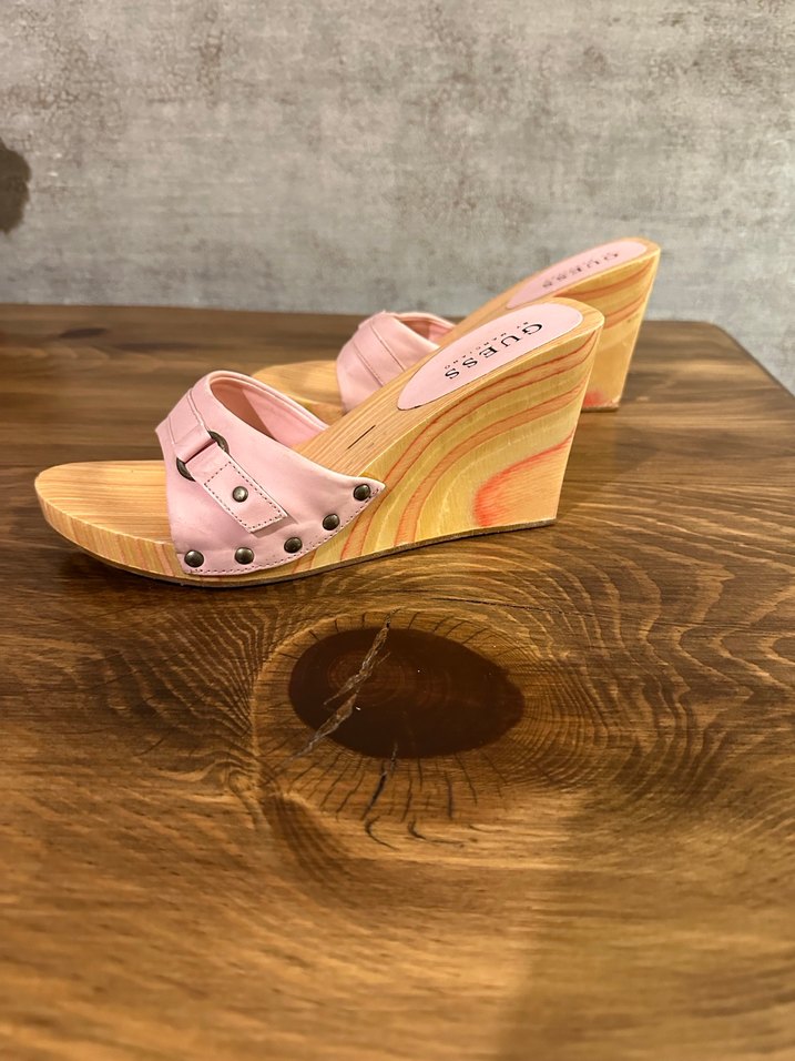 Guess Pembe Ahşap Topuklu Kadın Terlik - Görsel 3