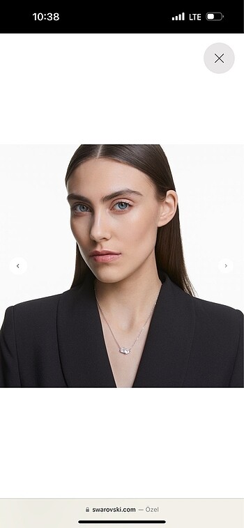 Beden beyaz Renk swarovski kalp Mesmera Attract Kolye