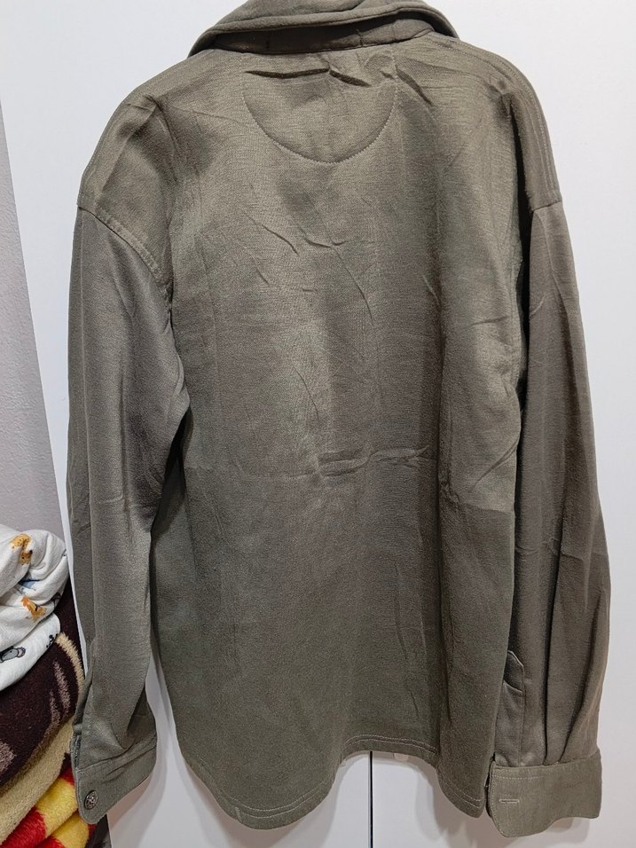 Gri Keten Düğmeli Erkek Gömlek 13  /14yaş - Görsel 4