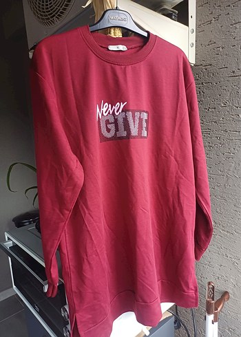 Kadın Bordo Uzun Kollu Sweatshirt - Görsel 6