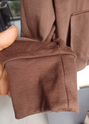 Kadın Kahverengi Fermuarlı Sweatshirt - Görsel 2