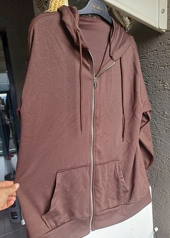 Kadın Kahverengi Fermuarlı Sweatshirt - Görsel 7